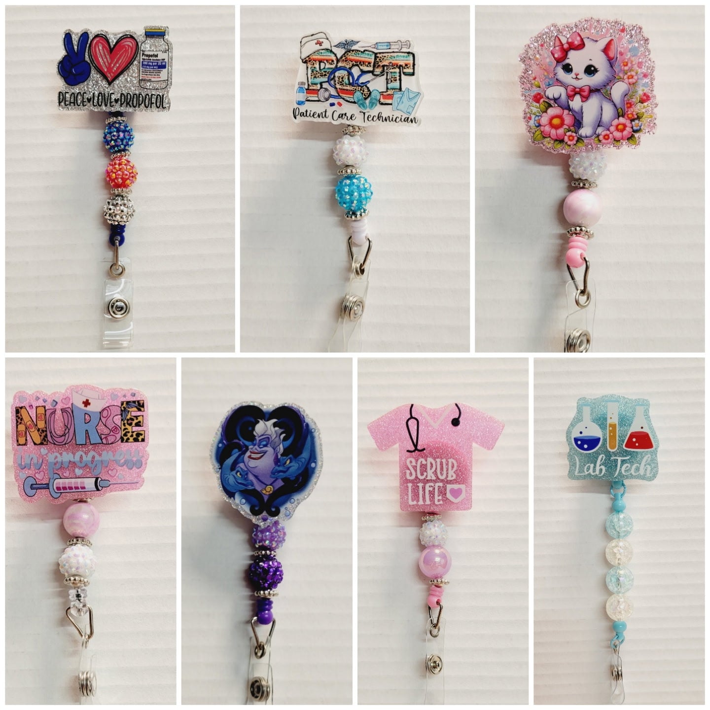 BADGE REEL WITH BEADS